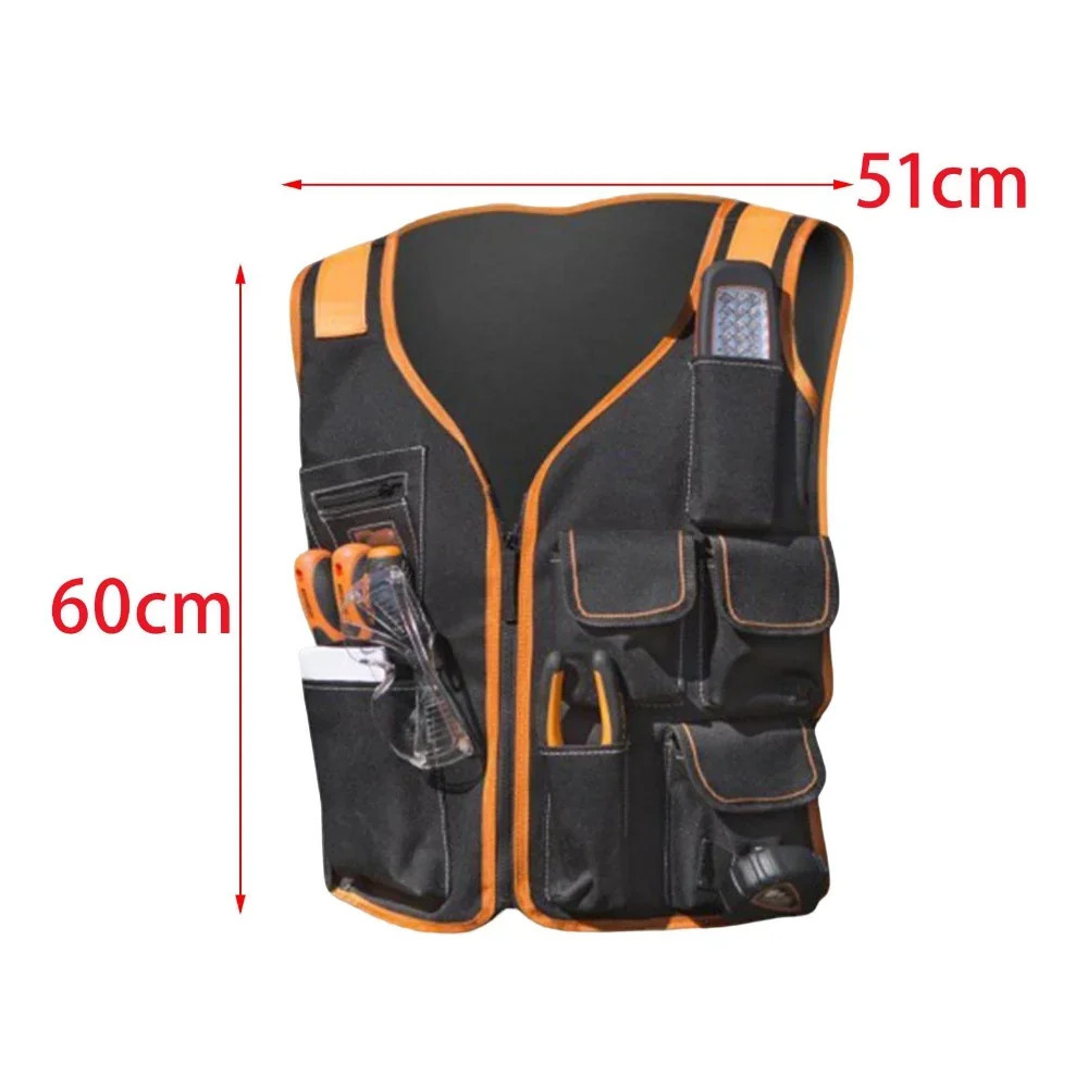 2024 High Quality Oxford Cloth Tool Vest with Adjustable Straps Tool Vest Work Vest for Carpenters Electricians Men Waist Bag