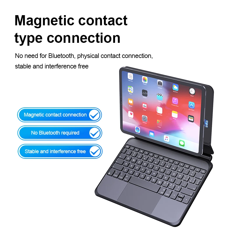 Capa de teclado mágico para ipad pro 11 Polegada m4 a2836 a2837 a3006 para ipad air 11 Polegada m3 a3266 a3267 a3270 multi-touch smart keyboa