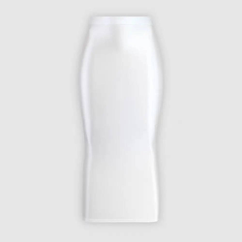 HYRAX Long Glossy Stretch Skirt Sexy One-Step Bag Hip Design Silk Smooth Thin Half Dress for Women Elegant Fashionable