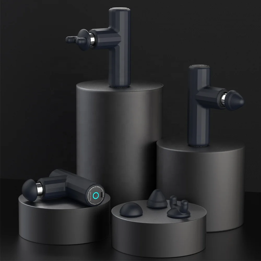 Electric High Quality Impulse Massage Gun Vibration Powerful Fascia Therapy Mini Gun with 3 Heads