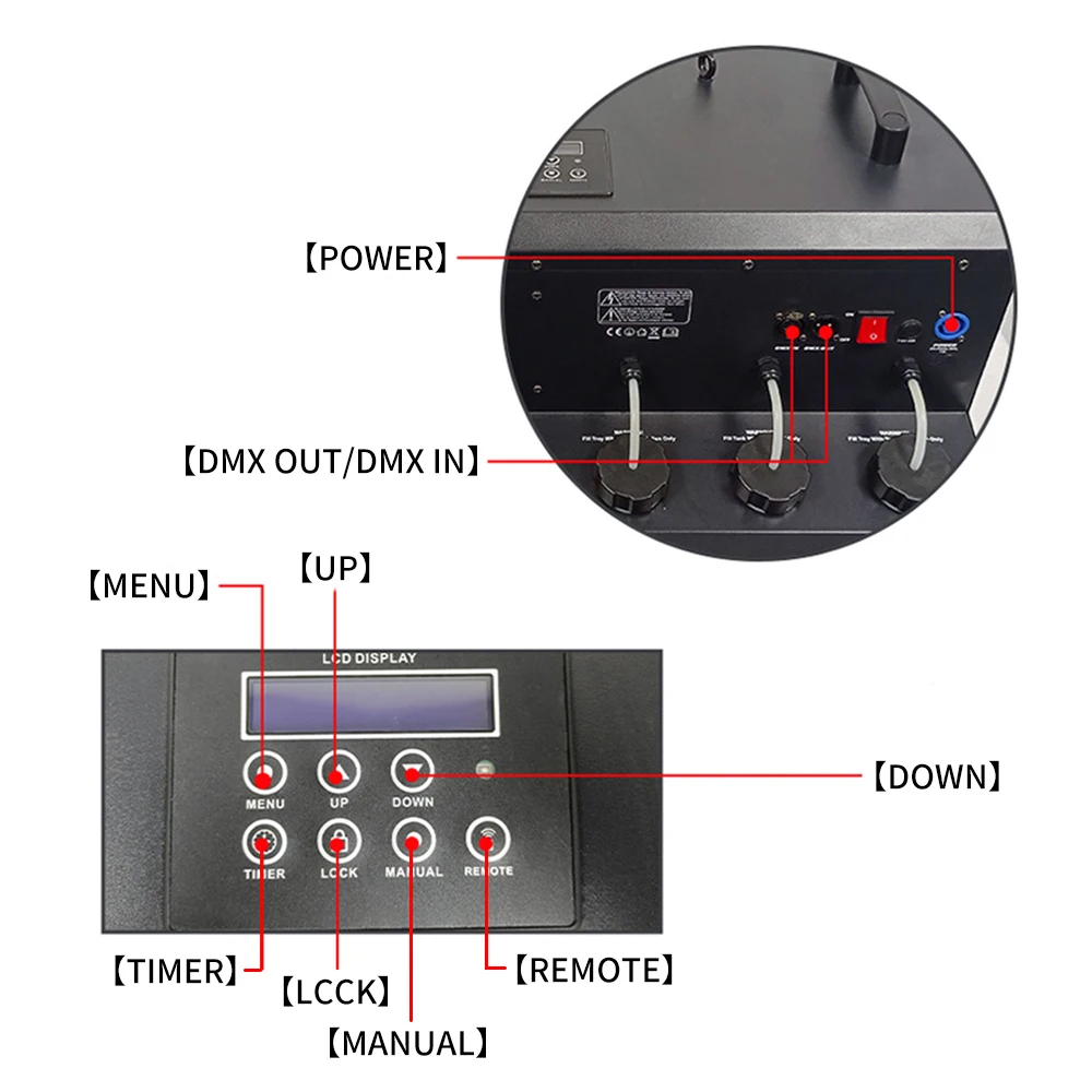 1500 واط آلة فقاعة الدخان ثقوب مزدوجة DMX 512 التحكم عن بعد فقاعات مرحلة الزفاف تأثير لعرض حفلات DJ ديسكو القضبان