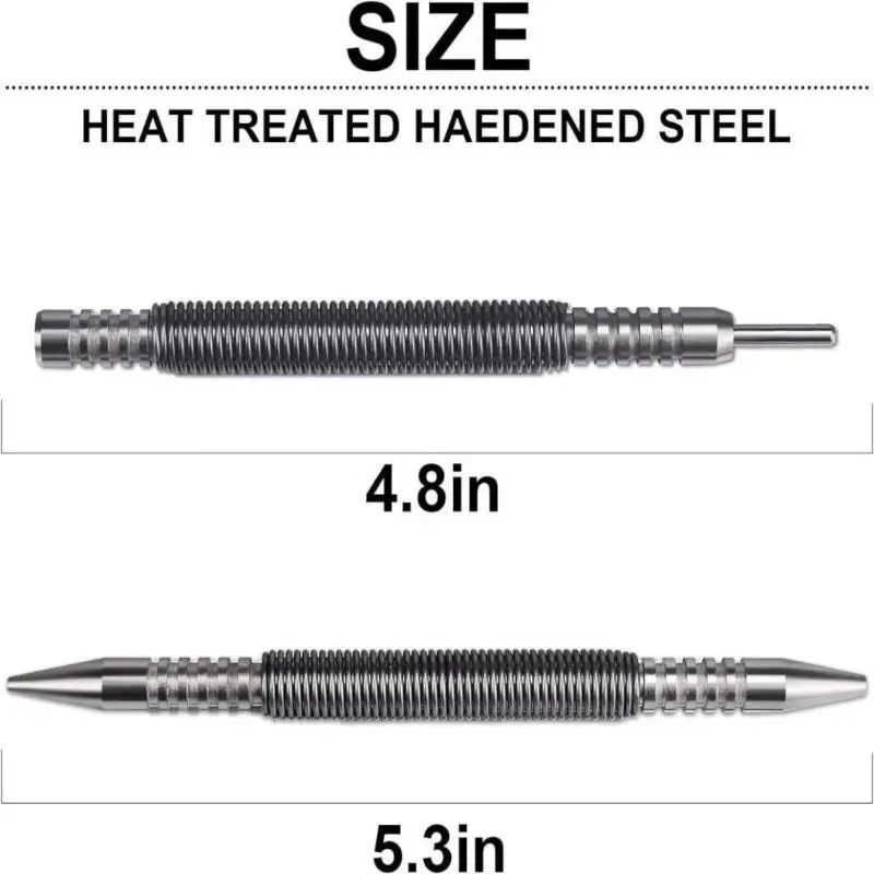 Dual Head Nail Setter Spring Loaded Door Hinge Pin Remover Tools Spring Center Punch Woodworking Metal Drill Hammerless