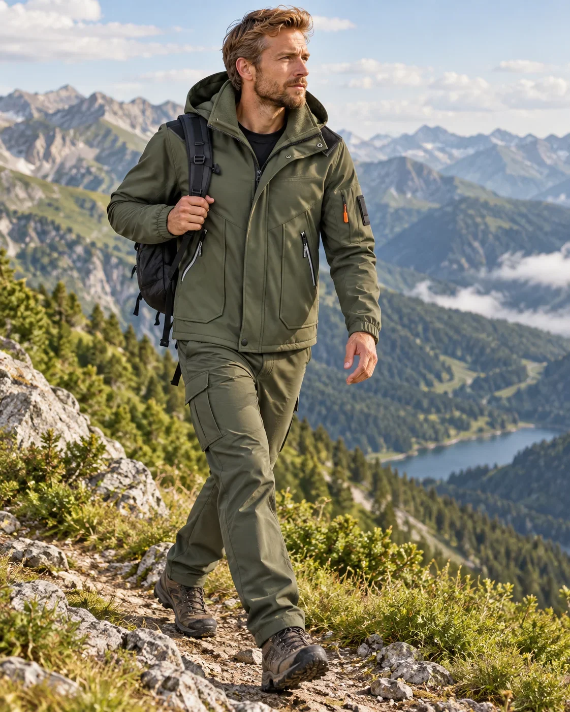 Thickened Fleece Outdoor Autumn Winter Workwear Jacket and Pants Set Unisex Climbing Waterproof Wear Resistant Warm Work Clothes