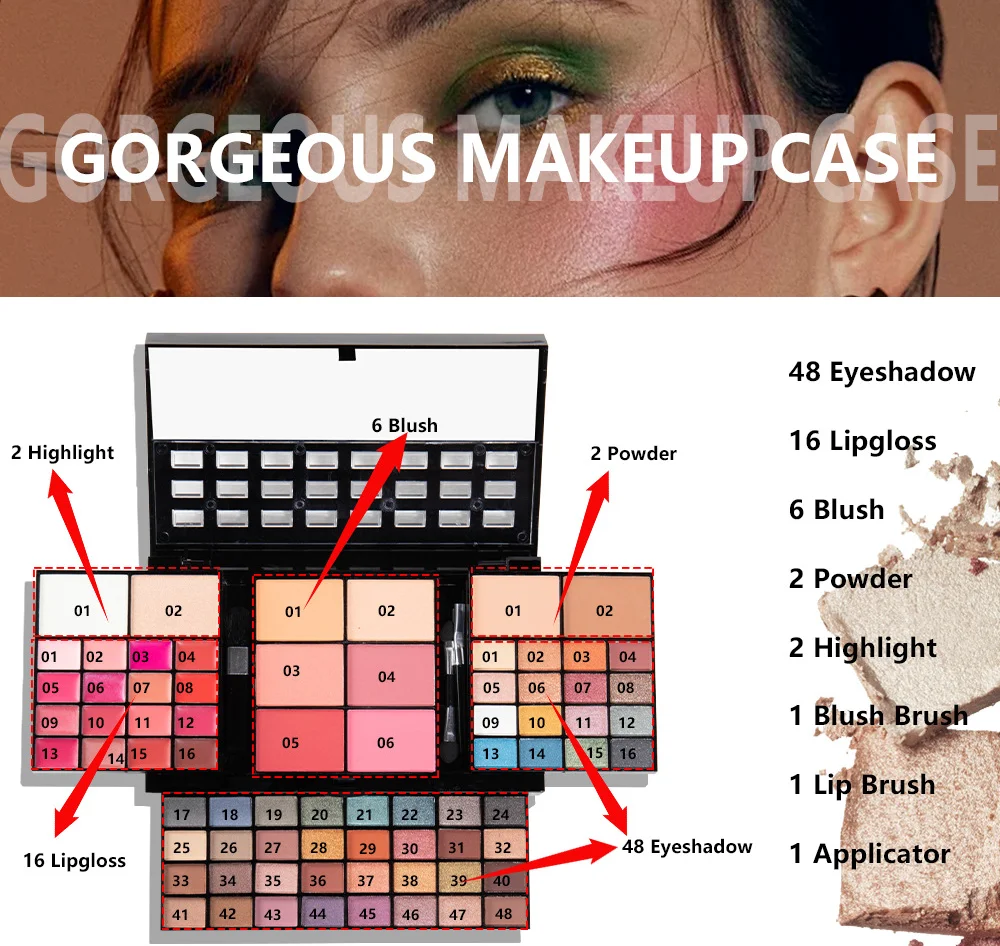 MISS ROSE All In One Makeup Kit for Women Full Set Make up Gift Set Face Primer Bronzer Eyeshadow Brushe Multi-Purposes Kits Box