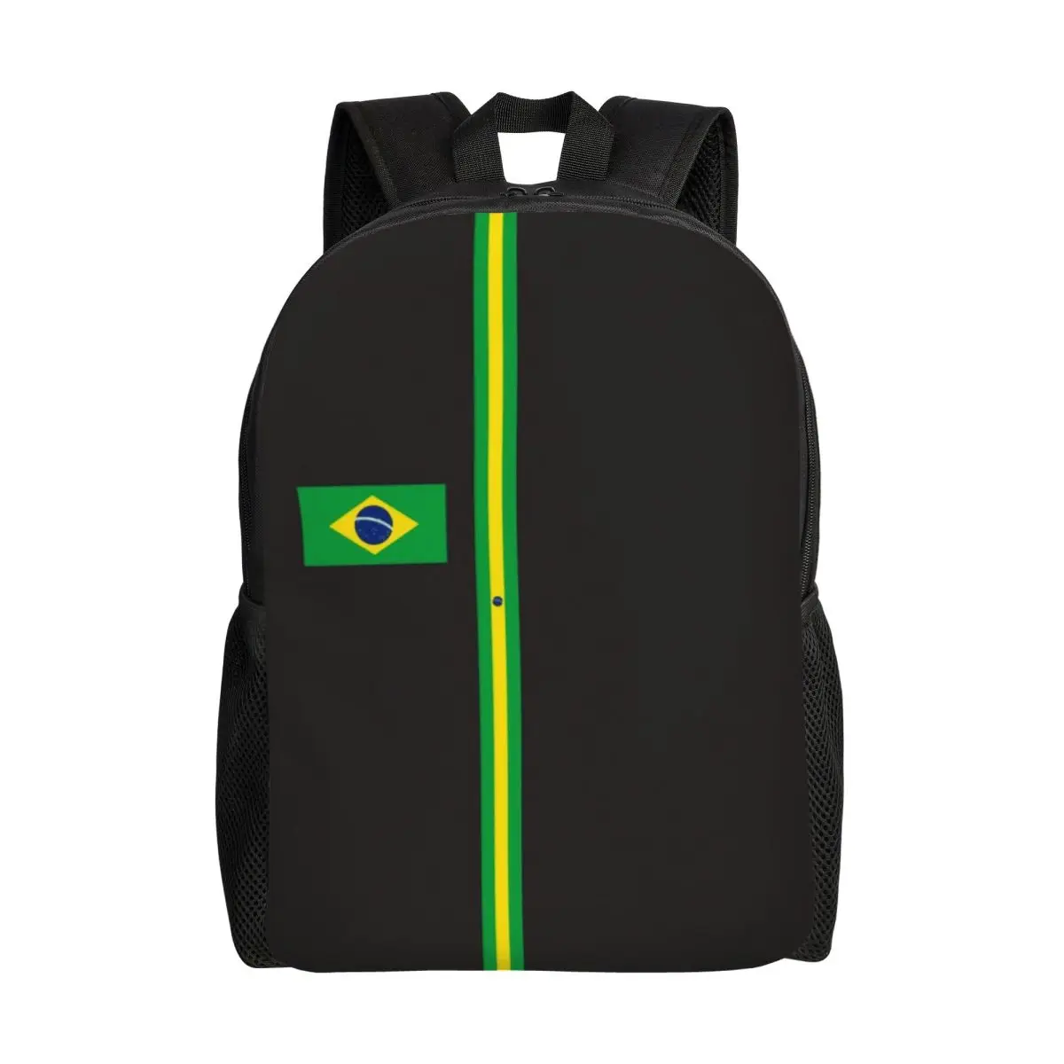 حقائب ظهر مخصصة بعلم البرازيل للنساء والرجال حقيبة كتب أساسية للمدرسة الجامعية وحقائب الشعار الوطني البرازيلي #1