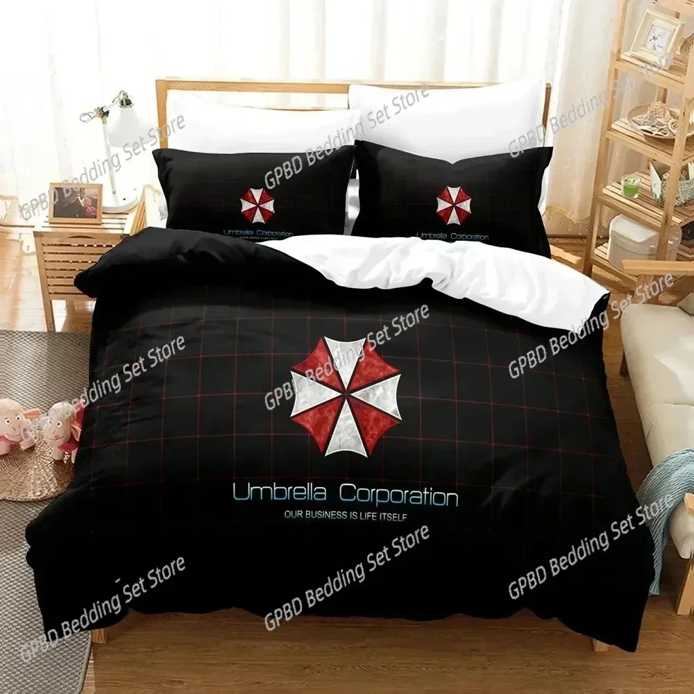 Corporation Red Umbrella Bedding Set 3D Printed Suitable for Bedroom Duvet Cover Set With Pillowcases Kids Home Textile