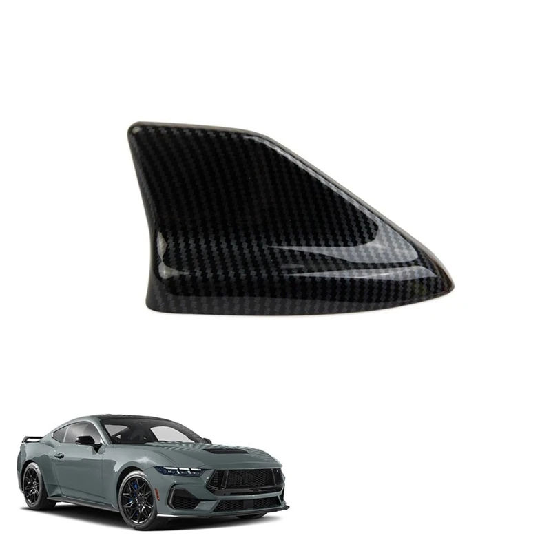 Shark Fin Shape Roof Antenna Cover Decor Trim For Ford Mustang 2024 Exterior Accessories Carbon Fiber