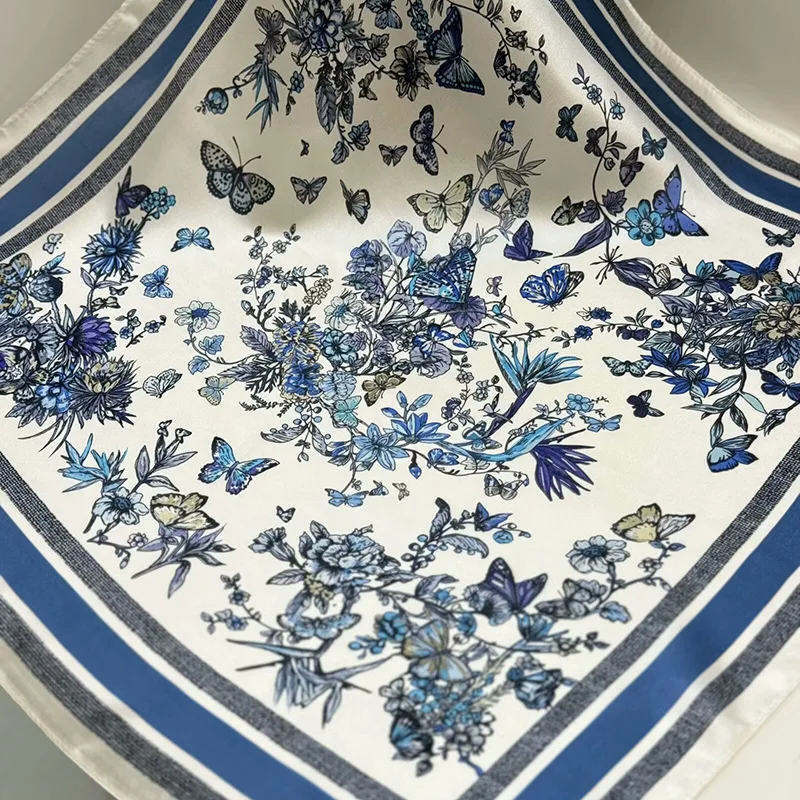 

Новый модный шарф-платок из сатина с принтом для женщин