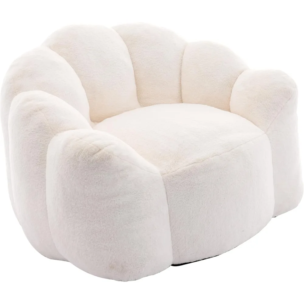 كرسي بين باج للبالغين - أريكة كبيرة الحجم من الفرو الصناعي فائقة النعومة للقراءة المريحة والاسترخاء في غرفة المعيشة #3