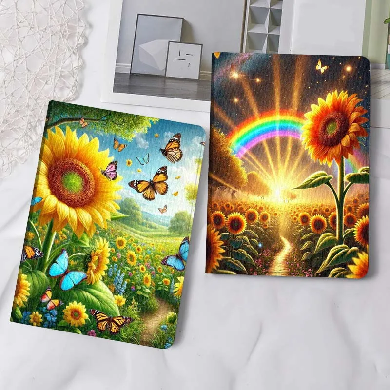

Art Sunflower Beautiful Flower Gift For iPad Pro Air Mini 2 3 4 5 6 7 6th 7th 10th 11th 10.2 9.7 10.5 11 Foldable Tablet Case