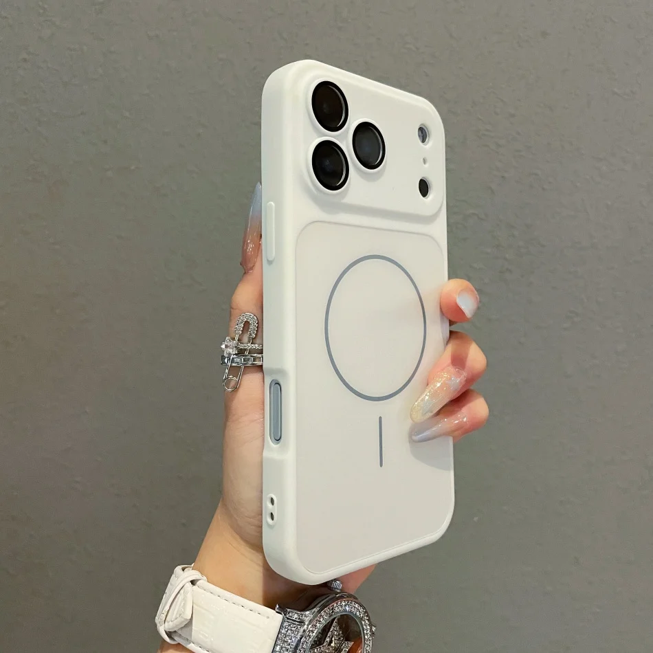 الفاخرة إطار كبير زجاجي عدسة حماية جراب هاتف جديد آيفون 17 الهواء 16 15 14 13 12 11 برو ماكس 17 برو المغناطيسي PC الغلاف الصلب