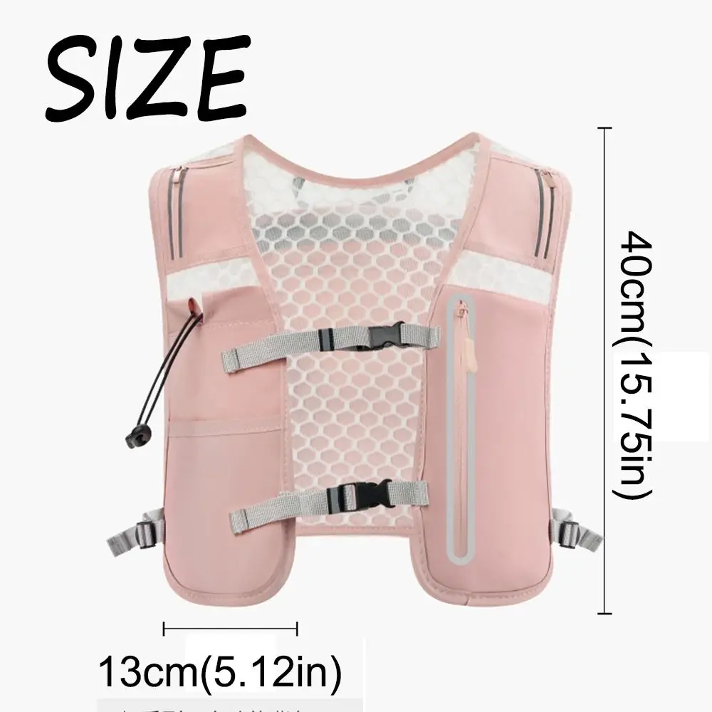 Reflective Reflective Running Vest Pack 4L Waterproof Running Hydration Vest 500ML Water Bottle Adjustable Water Chest Pack