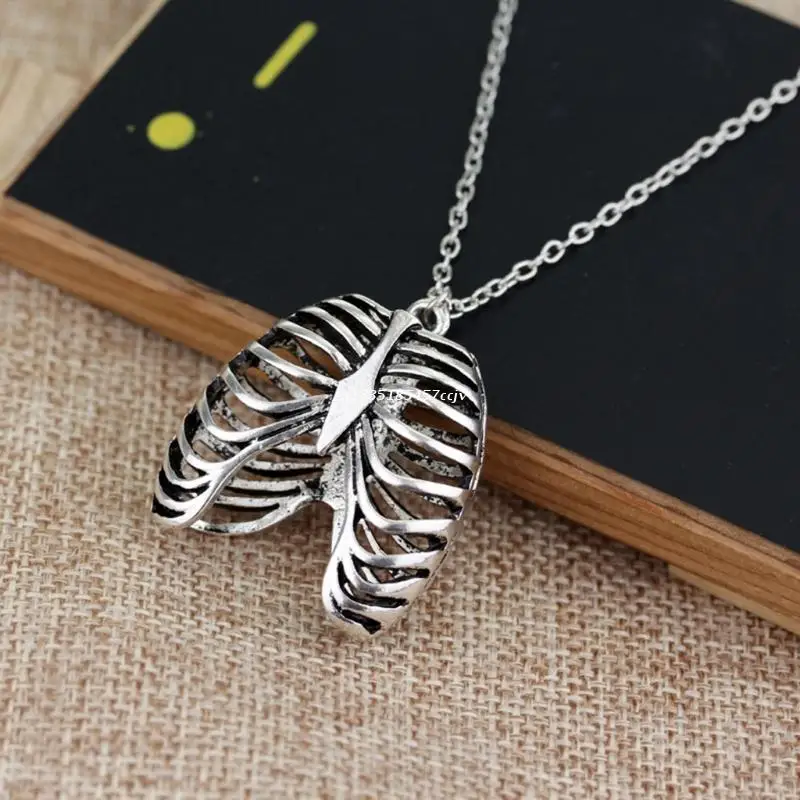 Human Rib Cage Pendant Necklace Rib Cage Pendant Human Anatomy Necklace Dropship