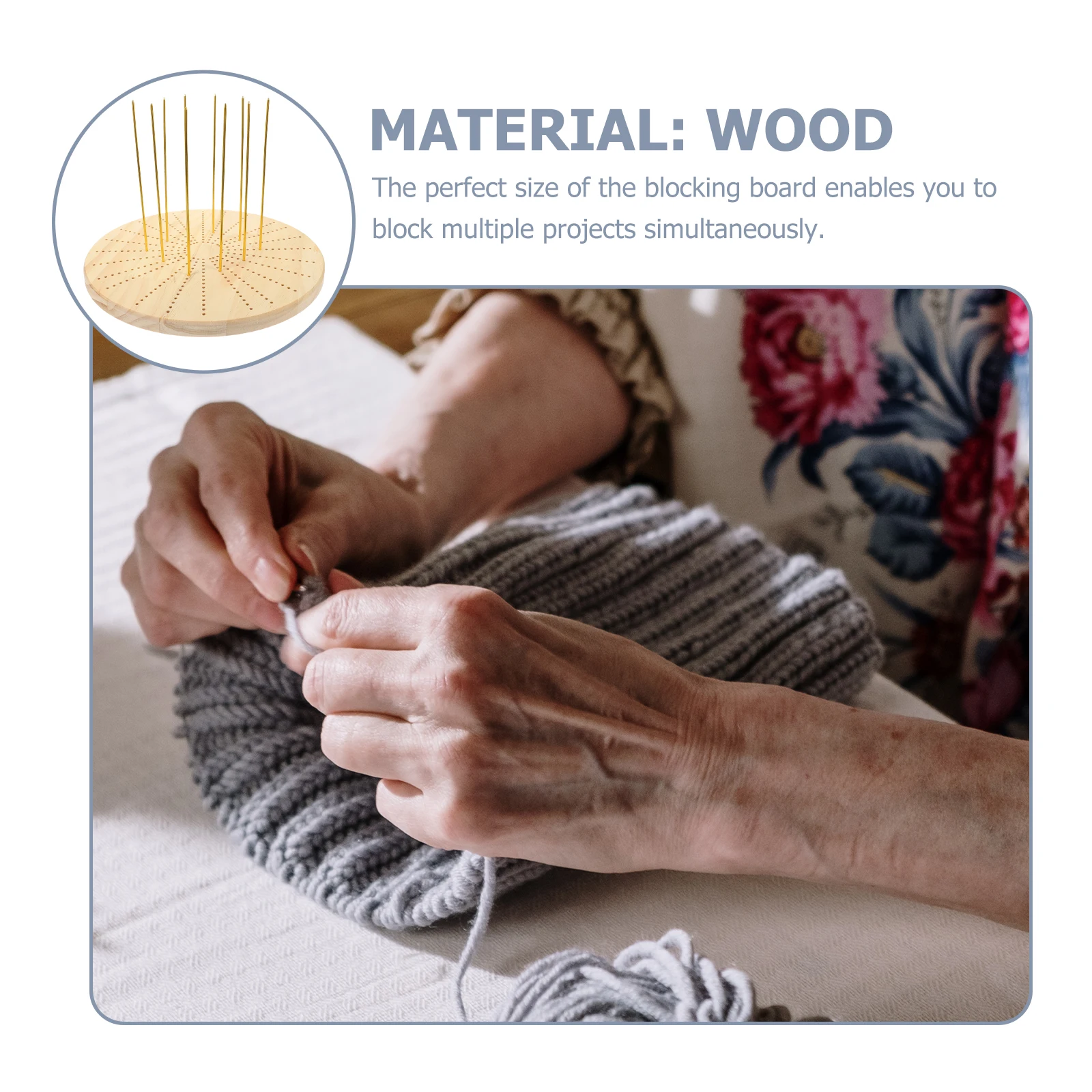 

1 Set Wooden Blocking Board For Crochet Knitting Durable Large Size Multi-Project Use Easy Operation Positional Needles Ideal