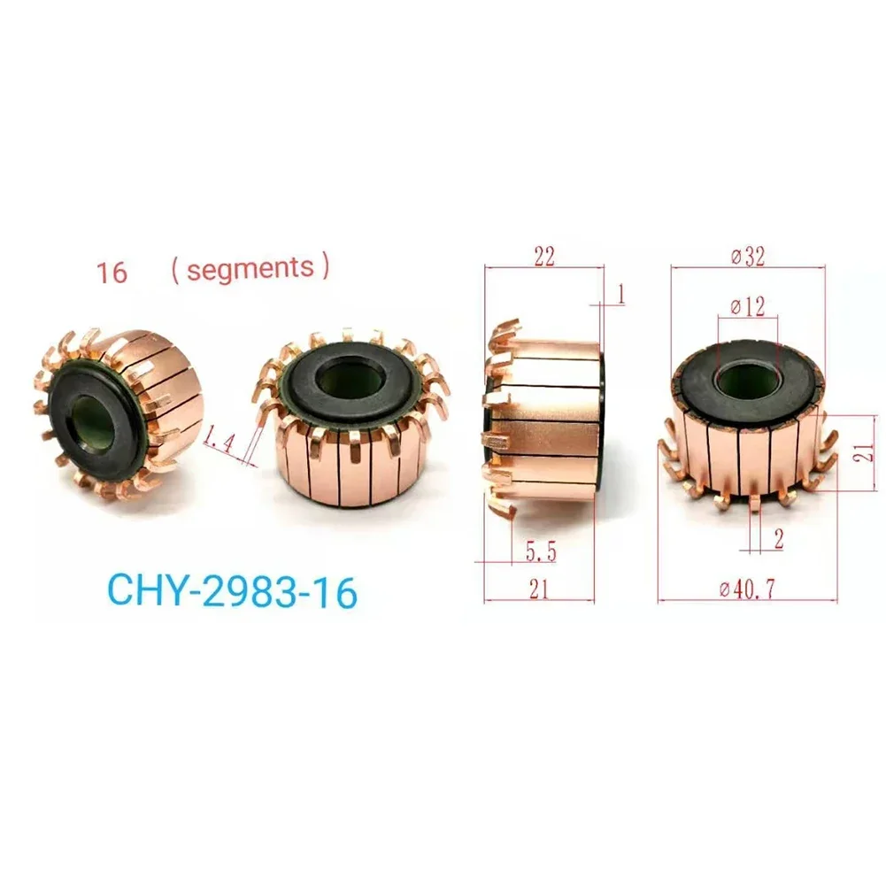 Ensure Smooth Motor with this 16P Copper Hook Commutator Perfect Fit for Home Appliances 32x12x21(22)mm