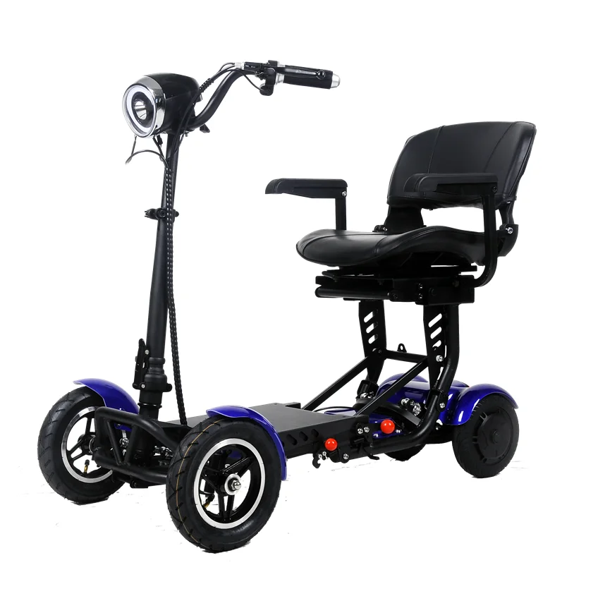 

Small Mobility E Scooter Electric Tricycles Rehabilitation Elderly 50cc Folding Handicapped Scooters Front 8inch Rear 10inch