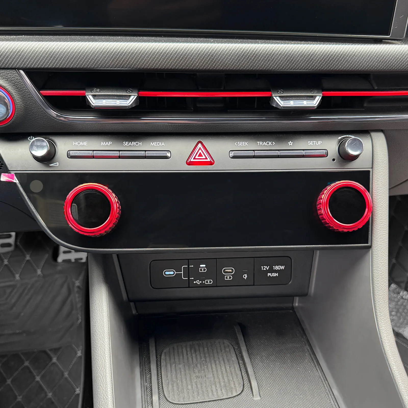 For Hyundai Tucson NX4 2024 Interior Air Conditioner AC Knob Ring Decorative Cover Trim Accessories