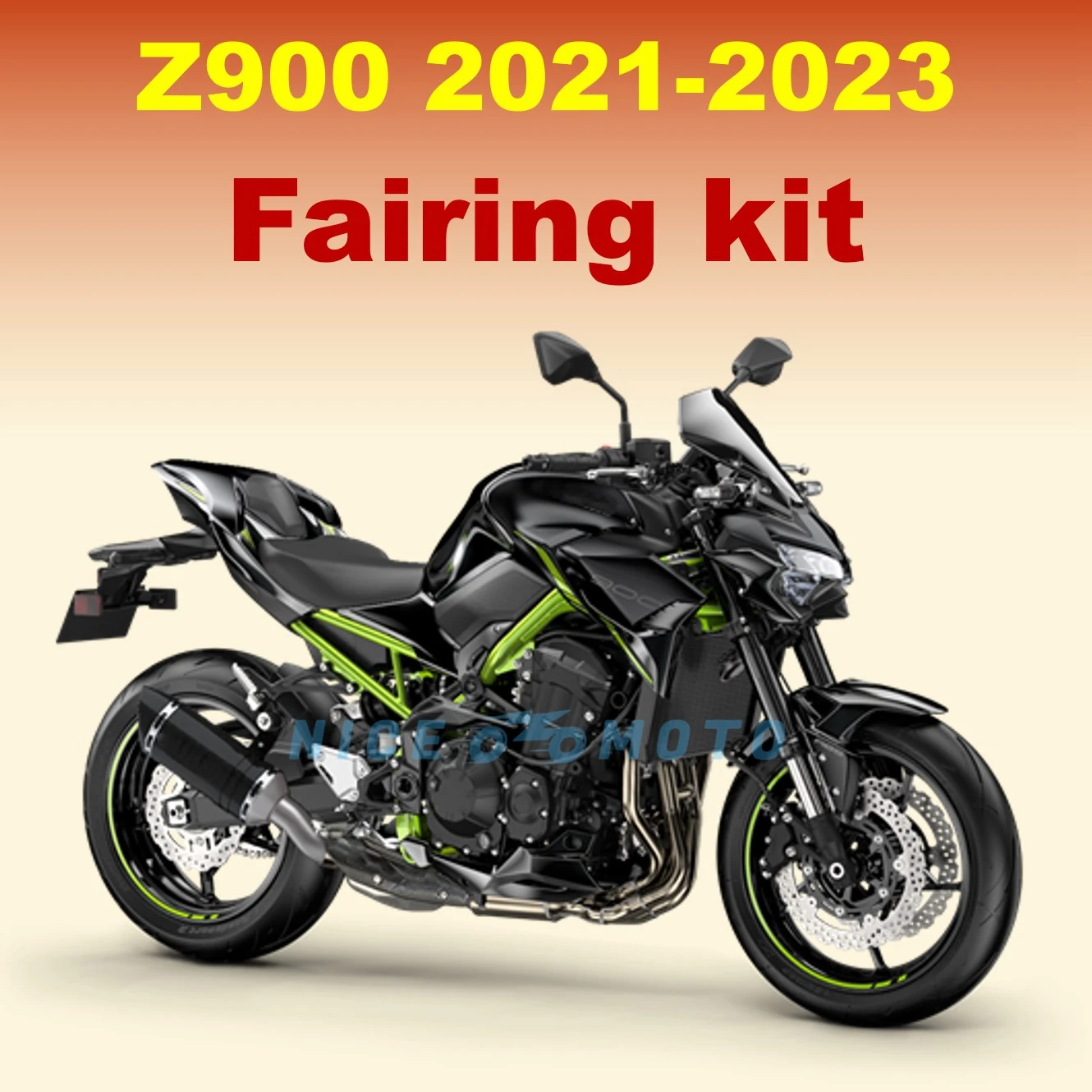 Motorcycle High Quality ABS Injection Fairing kit set Suitable for Kawasaki Z900 2021 2022 2023 Z 900 Z900R Black Green Body