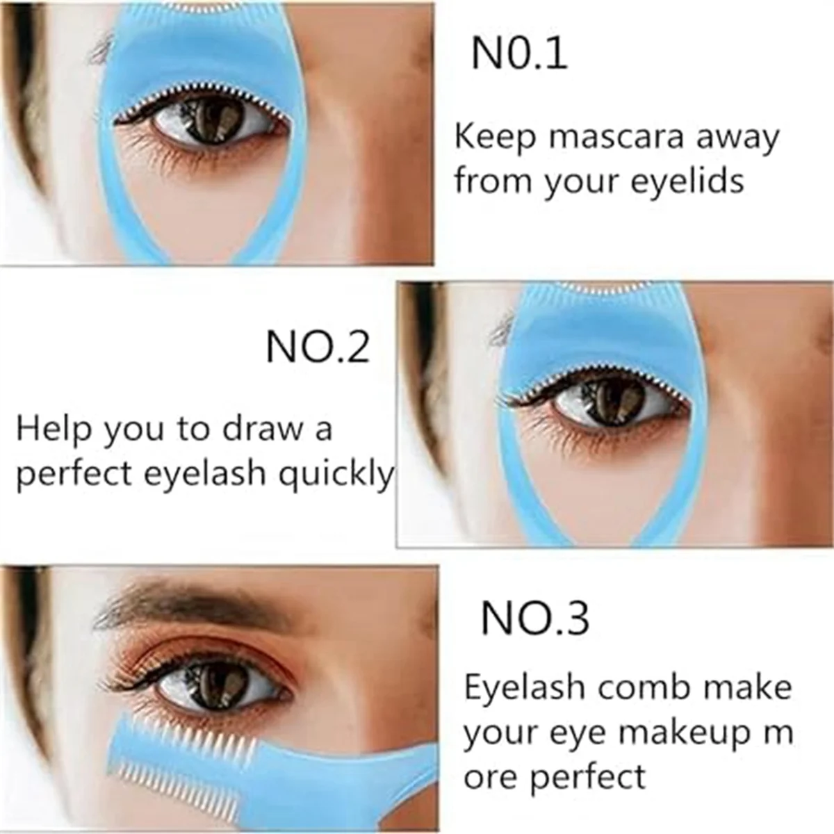 Eyelashes Tools Mascara Shield Applicator ,Eyelash Tool Upper Lower Eye Lash Mascara Guard Applicator Blue