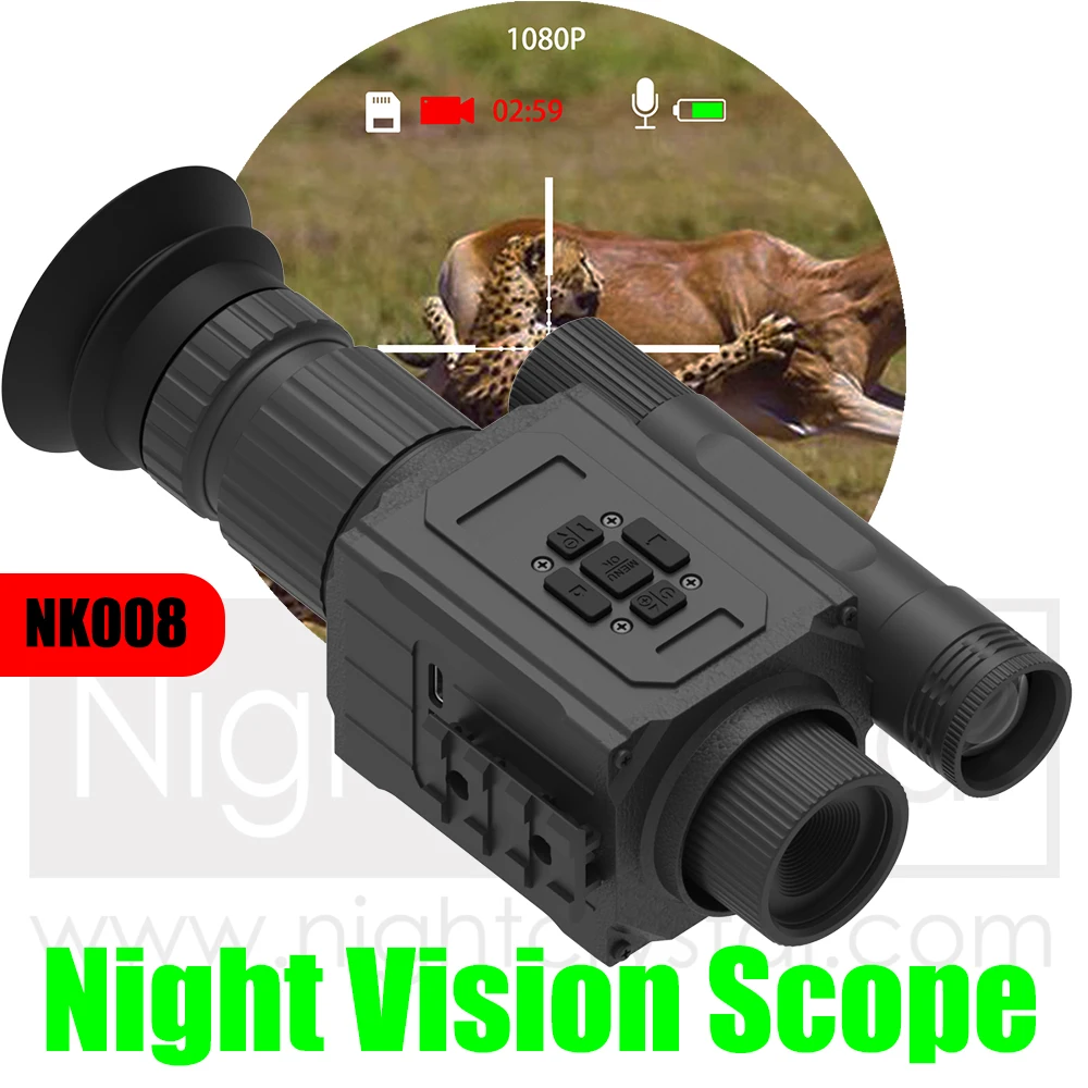 

Megaorei NK008 Digital Infrared Hunting Camera Night Vision Scope Goggles Monocular 1080p Video Photo Footage 1.4" Large Screen