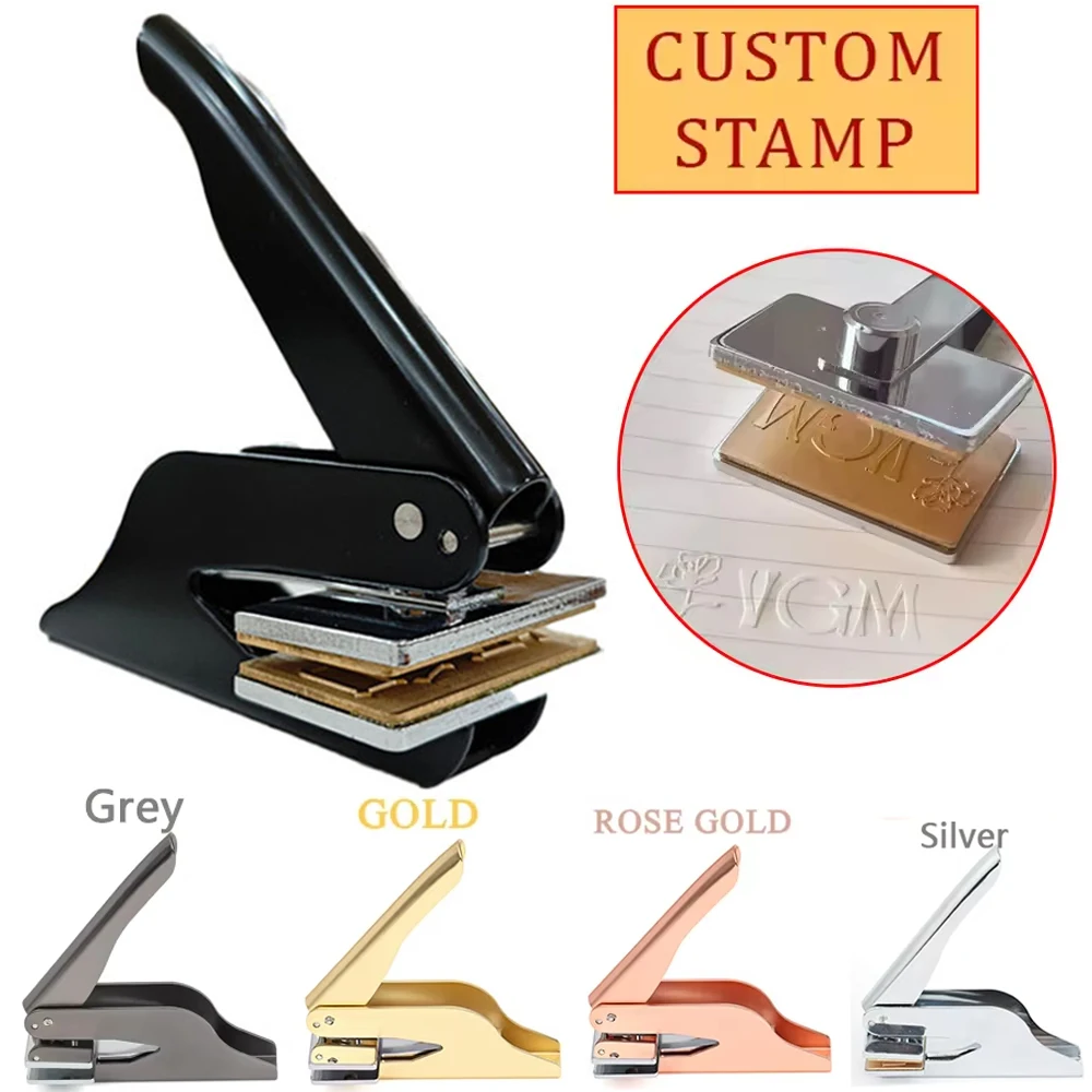 Rectangle logo Design Stamp From the Library of Square Embosser/Custom Book Embosser Stamp Personalized Monogram Wedding Stamp