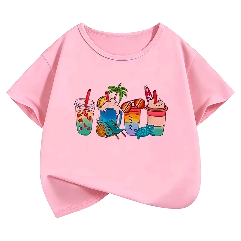 Y2k Juice Colorful Design T-shirt Short Sleeve Fashion Kids Children's Tops Boys Girls Summer Spring Casual Fashion Tee Shirt