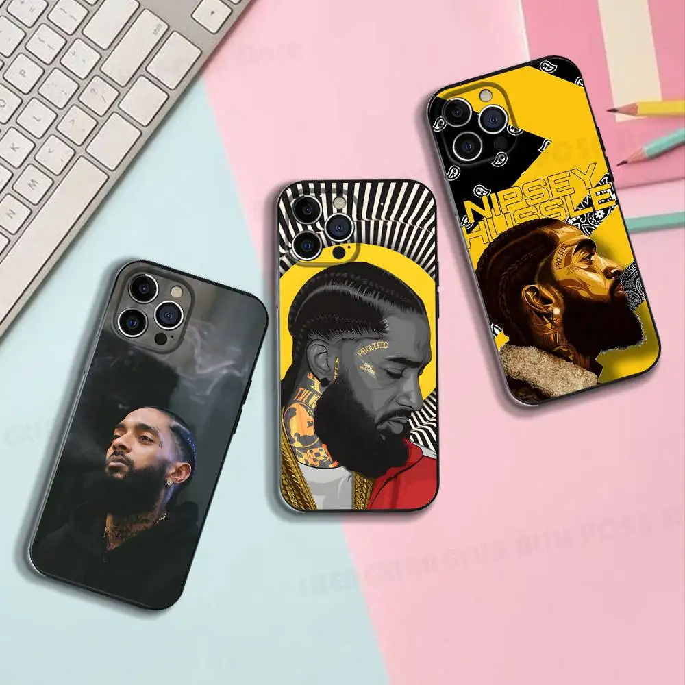 Singer N-Nipsey H-Hussle Black Matte Phone Case For IPhone 17,16,15,14,13,12,13,12 Pro Max Plus XS Silicone Soft Back Cover