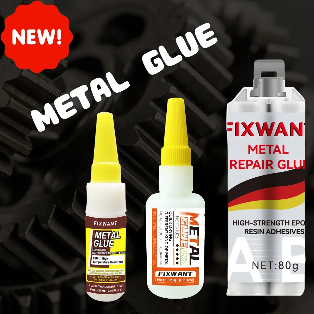 FIXWANT High Strength General All Purpose High Temperature Resistant Super Glue Metal Casting Repair Glue