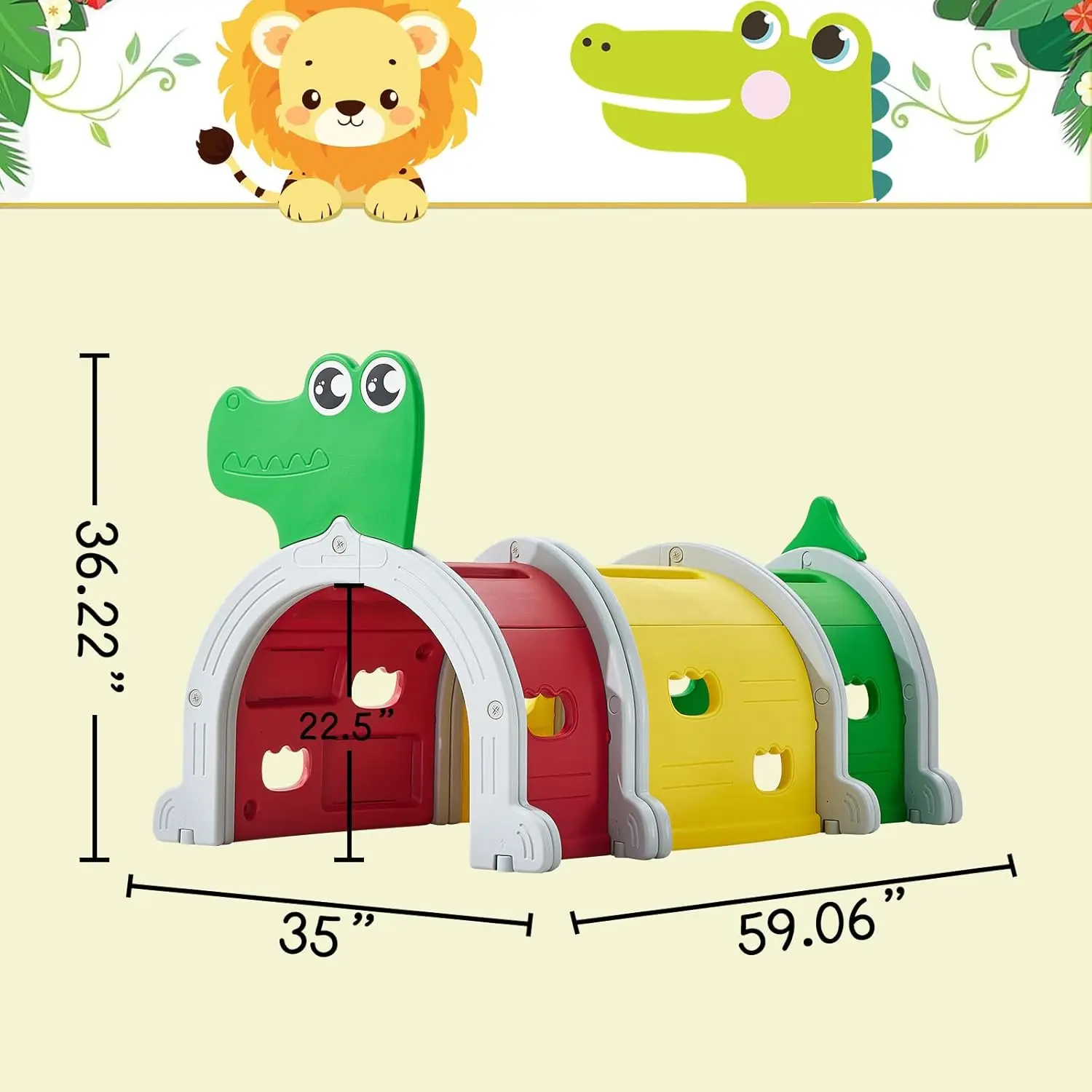 Climbing Tunnel for Kids,Multicolor Play Tunnel Tent Toy for Baby or Pet, Outdoor Indoor Climb and Crawl Through, Play Equipment