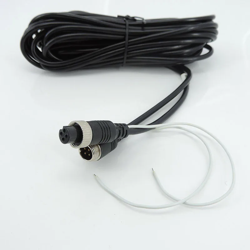 5m 15m GX12 4Pin Aviation Male to Female extend Cable 2 wire Power Trigger Wire for Car Video Rear view Camera Truck Trailer c1