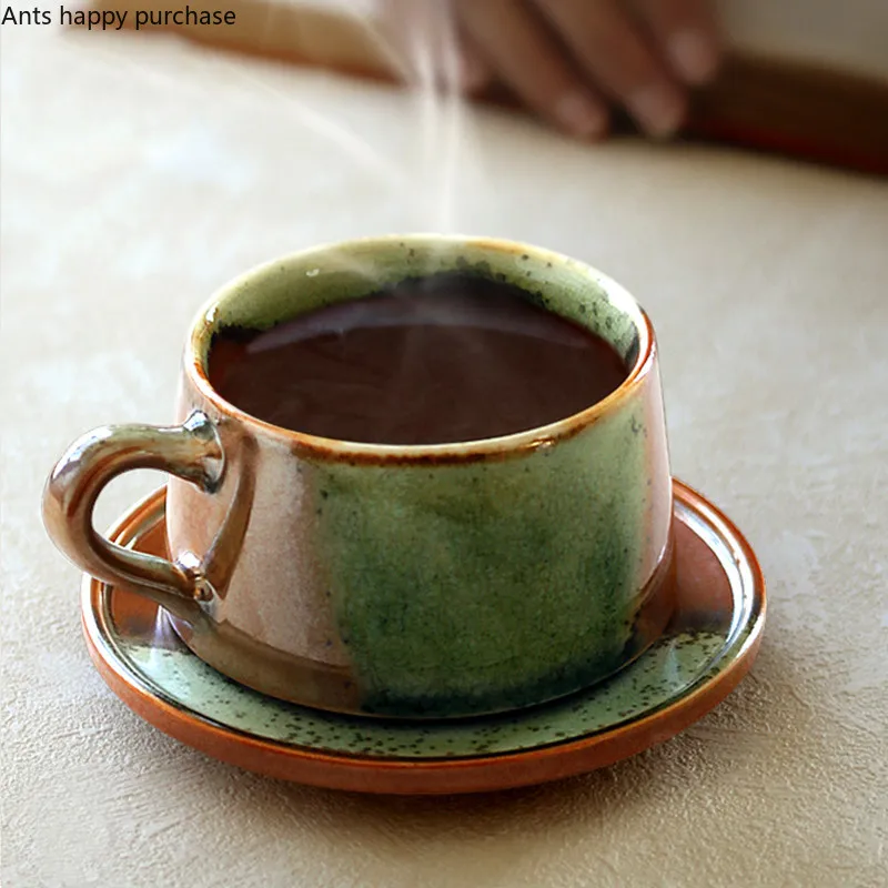 

Ceramic Coffee Cup with Saucer Vintage Handmade Mugs Coffee Mug Water Cups Breakfast Cup Afternoon Tea Cups Milk Mug Tea Mugs