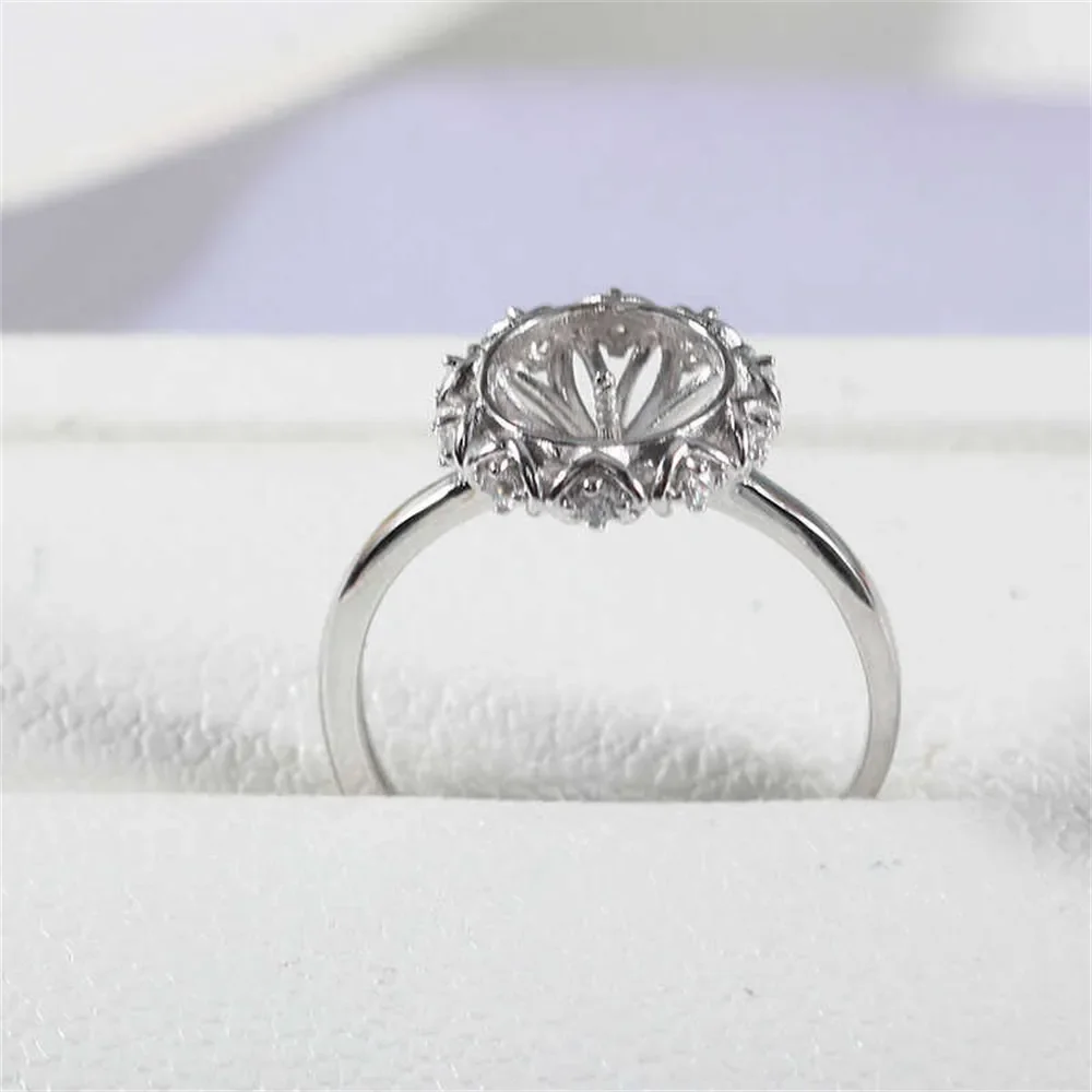 Solid S925 Sterling Silver Pearl Ring Settings Findings & Accessories - for Jewelry Making Bulk Wholesale Craft Supplies 6-8mm