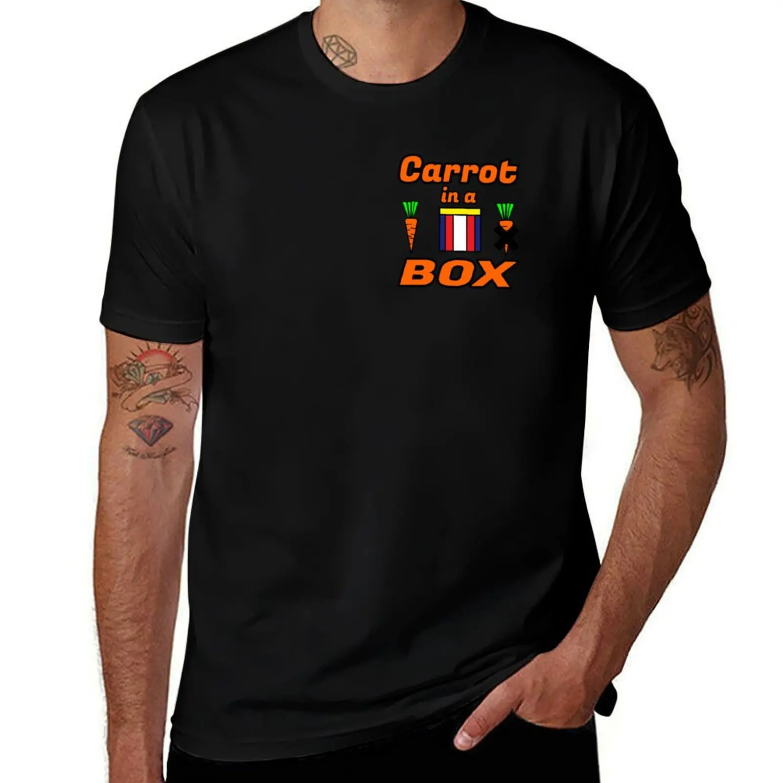 Small Carrot in a Box , The best party Game Ever from 8 out of 10 Cats . T-Shirt tops mens white t shirts