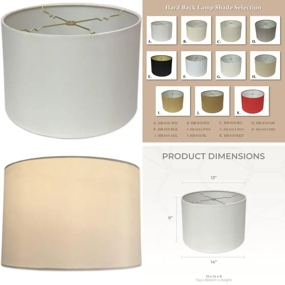 

Белый абажур в твердом переплете с мелким барабаном, диаметр 13 x 14 x 9, 14 дюймов, подходит для различных светильников