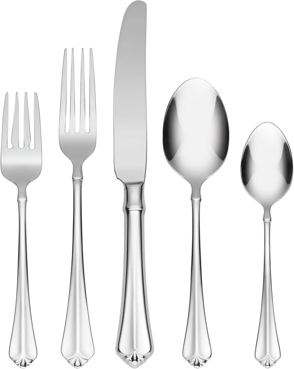 

45-Piece Stainless Steel Flatware Set for 8, Mirror Finish, Dishwasher Safe Knives Spoons Forks