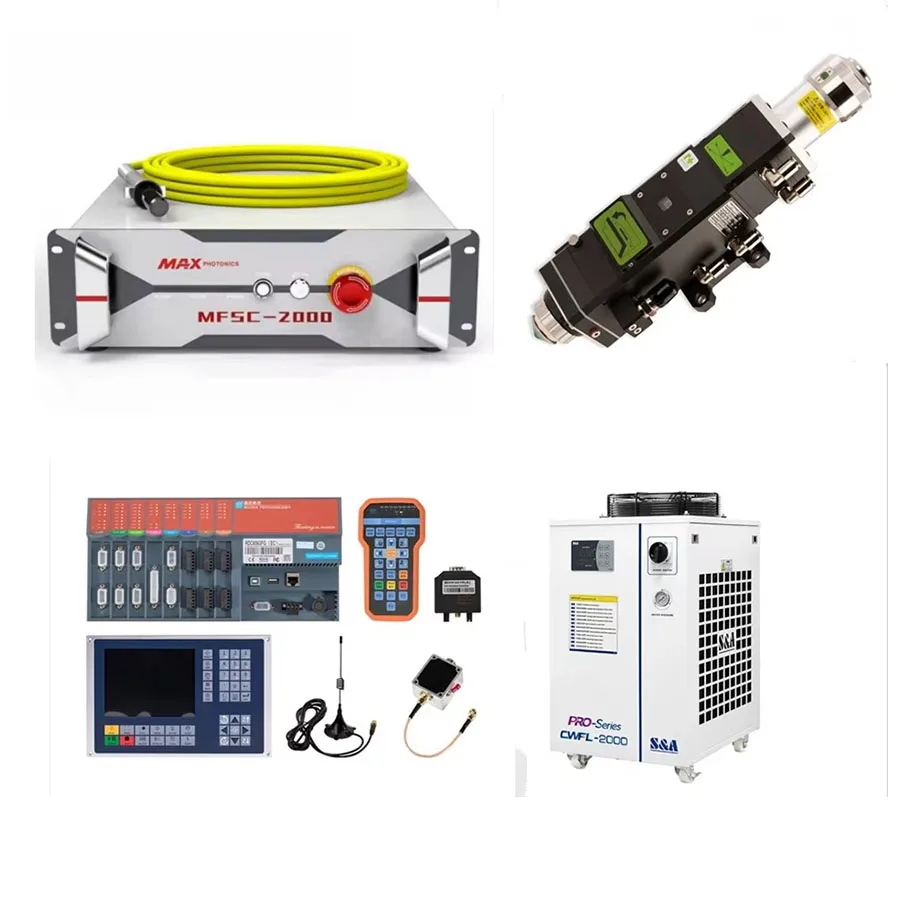 2026 Max 1500W/2000W/3000W laser source BT240S laser cutting head chiller and RDC6563F cutting control system kit