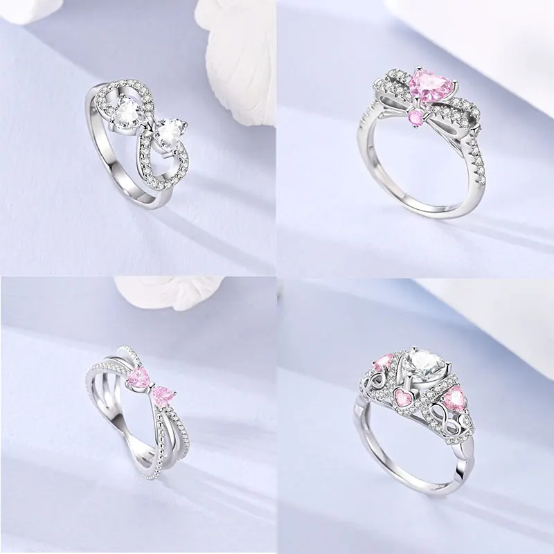 Bague en argent Sterling 925 originale, belles étoiles et lune brillantes, géométrie du soleil, combinaison infinie, cadeaux assortis pour Boutique