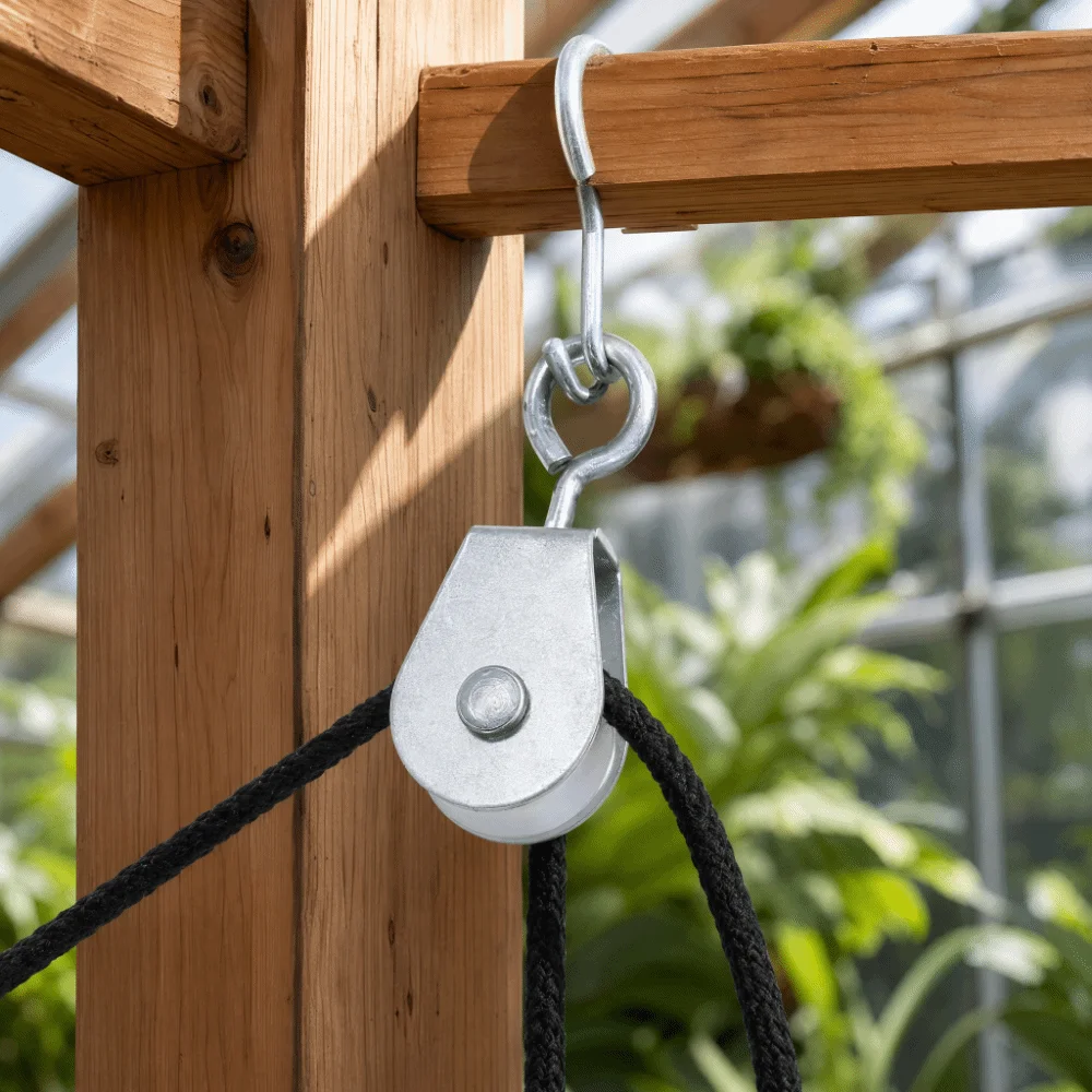 25pcs Zinc Plated Iron Zinc Plated Iron Pulley Plastic Grooved Cavity Greenhouse Rope Sliding Hardware Silver