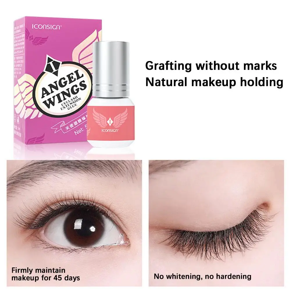 Colle à séchage rapide pour faux cils, faible odeur, outils de greffe de cils, colle de salon de beauté, noir V5horizon