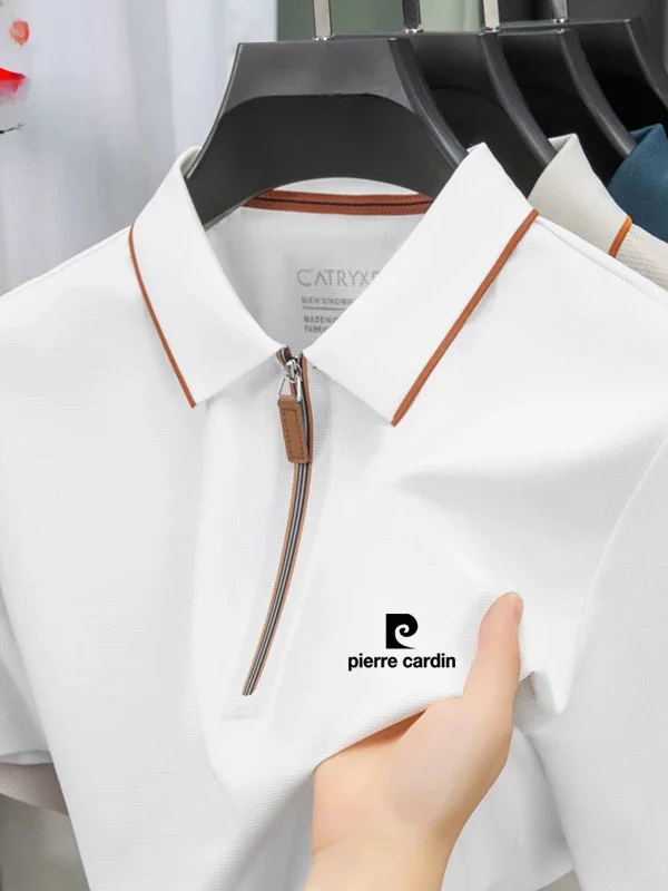 

Новая летняя мужская повседневная футболка Pierre Cardin из ледяного шелка, тонкая, быстросохнущая, модная, в городском стиле, свободного кроя