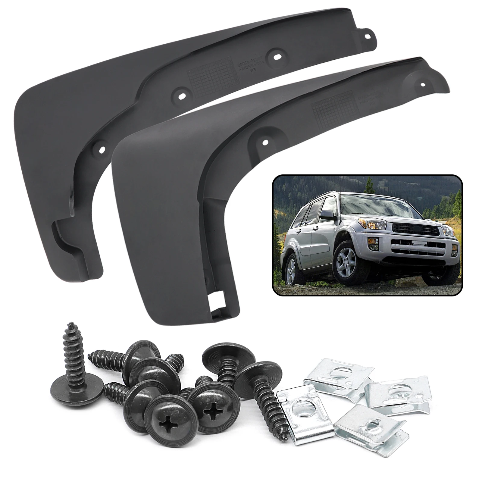 4Pcs/Set Front Rear Car Mud Flaps Splash Guards Fender Mudguards for Toyota RAV4 XA20 2nd Gen 2001  2002 2003 2004 2005 Mudflaps