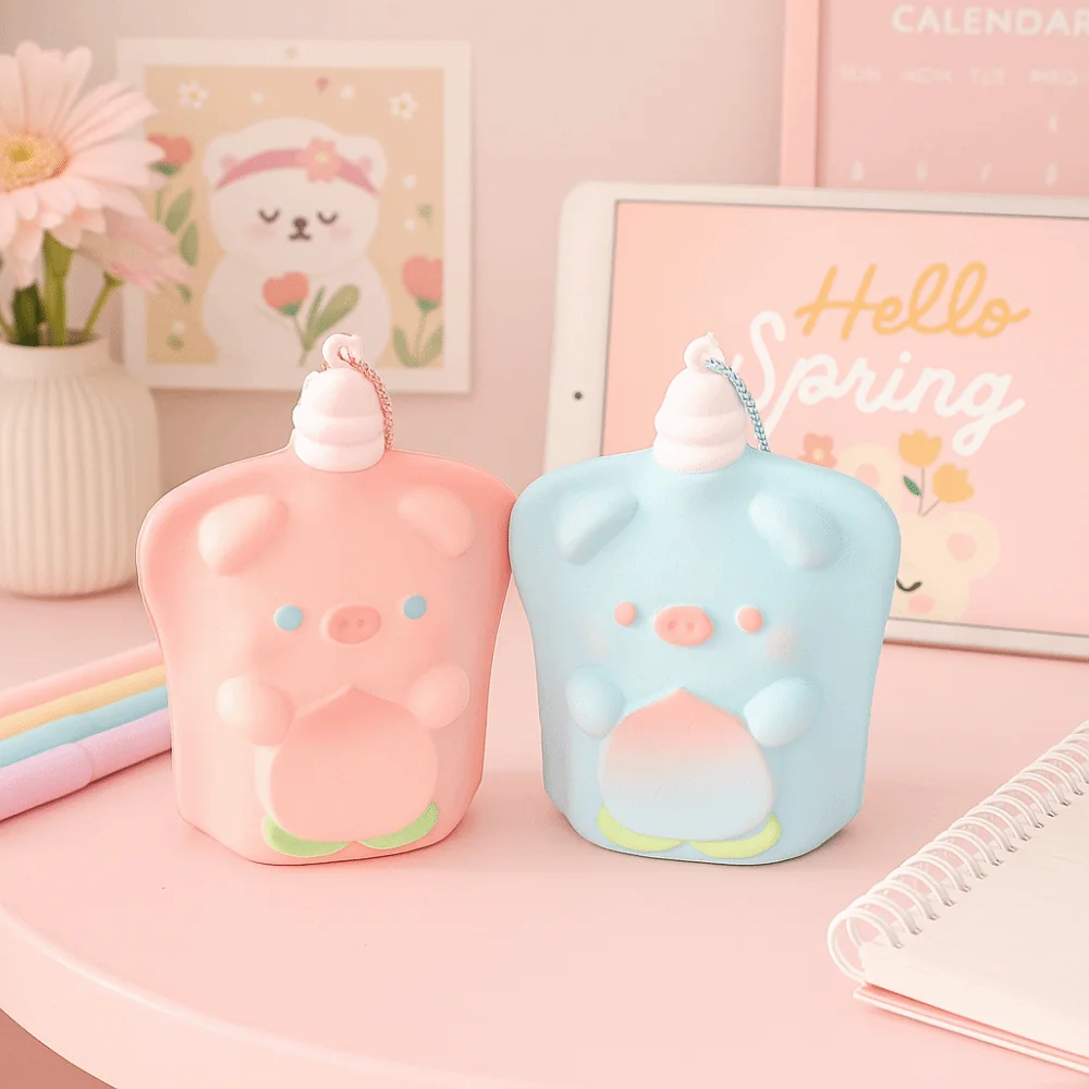 ของเล่นบีบหมูน้อยเนื้อเปียก รุ่นดั้งเดิม วัสดุยาง ของเล่นบีบหมูน้อย ดีไซน์น่ารัก การ์ตูน ของเล่นยางนุ่ม