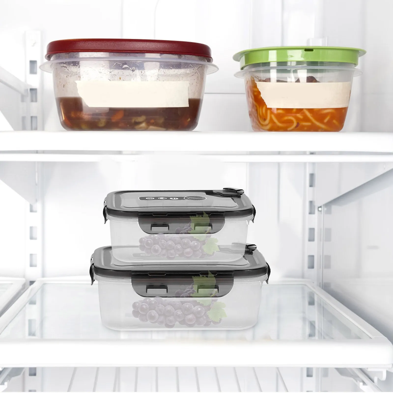 

3Pcs Kitchen Food Storage Box Clear Plastic Reusable Airtight Container for Cereals Fruit Vegetable Organizer Storage Box