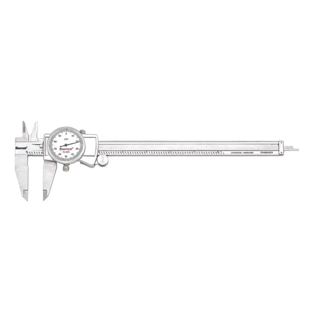 Dial Caliper with Adjustable Bezel and Fitted Case - White Face, 0-8