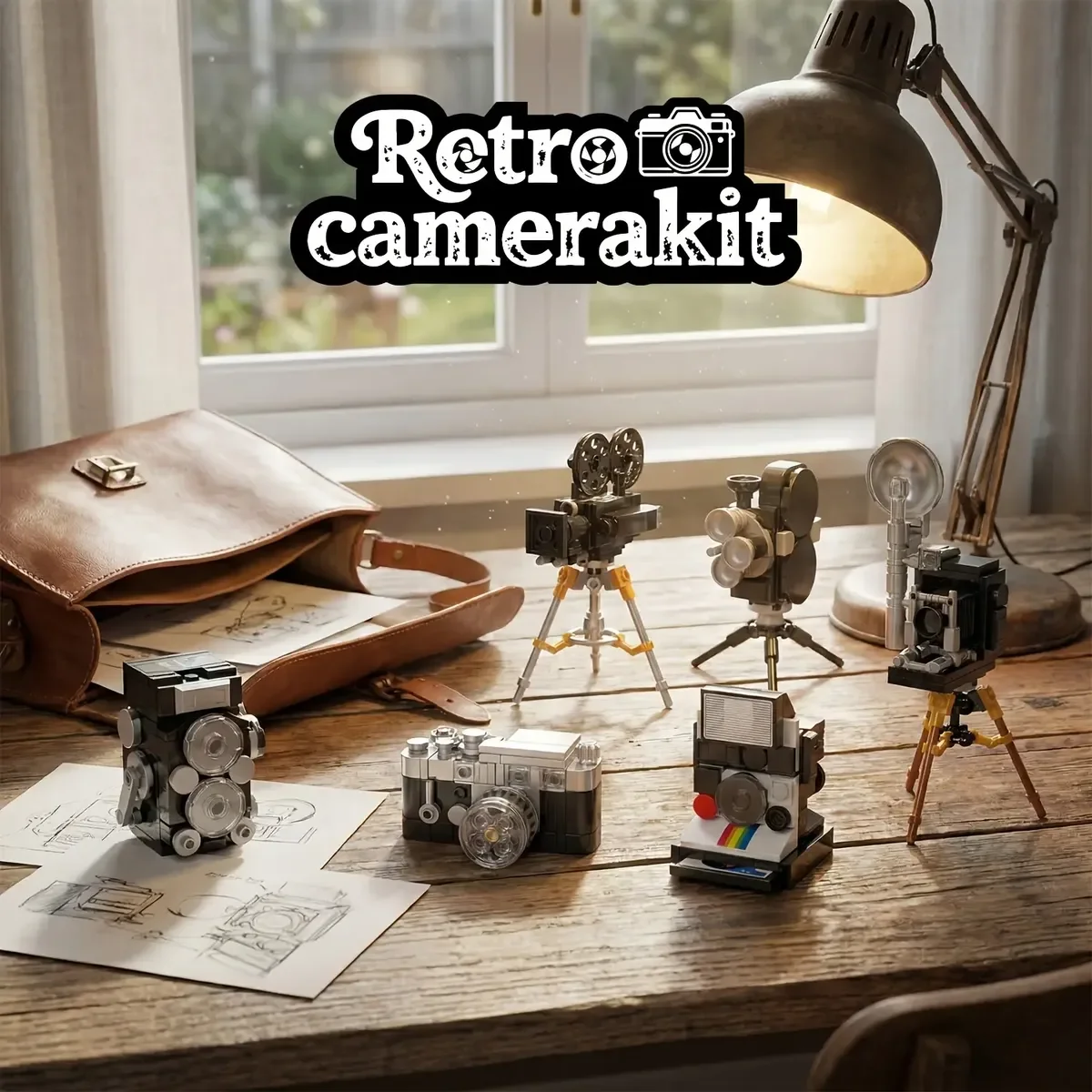 

Set of 6 Retro Mini Camera Building Blocks, Unique Desk Decor, Perfect Christmas Birthday Gift for Camera Enthusiasts