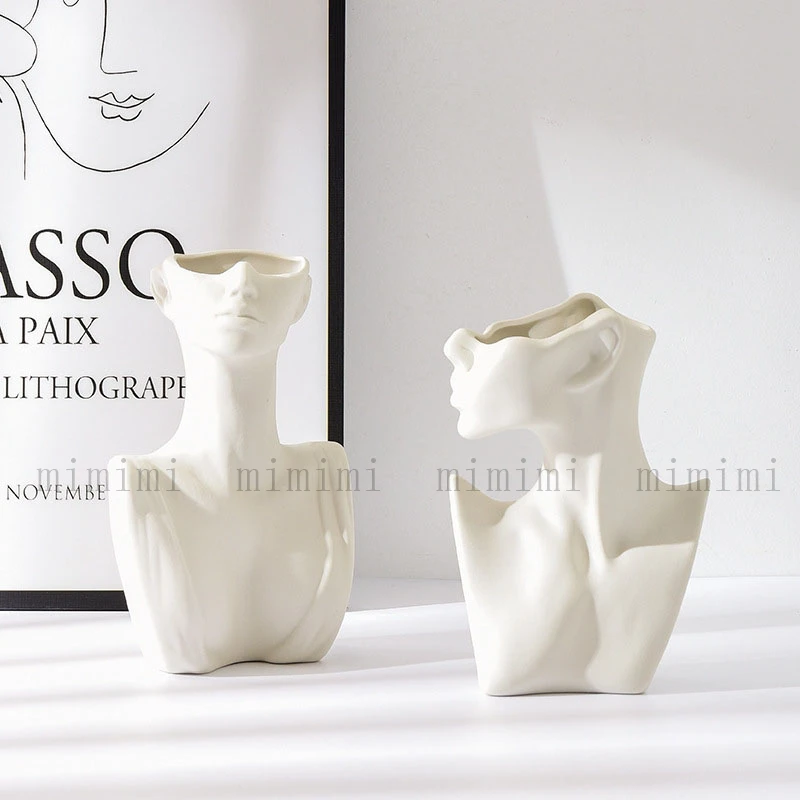 Vase Silicone Mould Concrete Art Bust Body Sculpture Design Epoxy Resin Mould Clay Cement Decoration Making