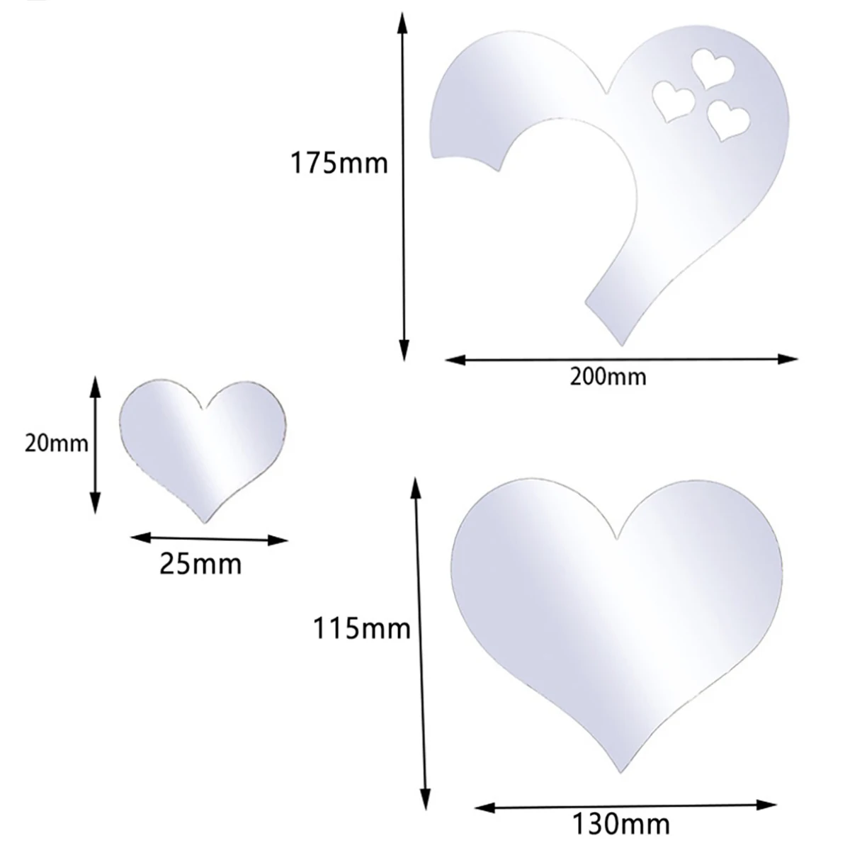3D Acryl Wanda uf kleber Europa Stil Herzen Mode DIY Abziehbilder selbst klebende Liebe Hochzeit Hintergrund Dekoration Spiegel