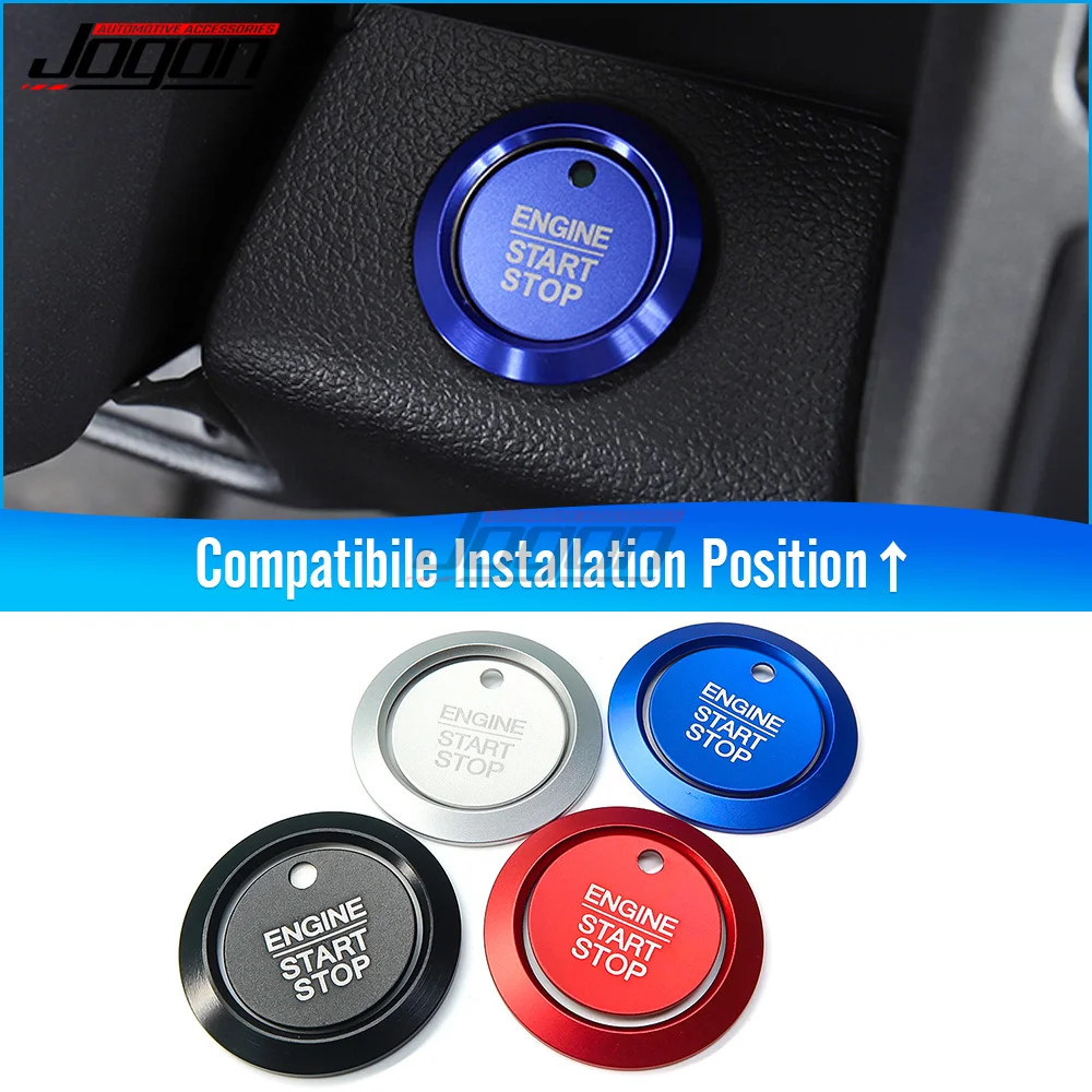 Car Ignition Engine Push Start Stop Button Switch Cover Sticker Interior For Ford F150 RAPTOR 2017 2018 2019 Truck Accessories