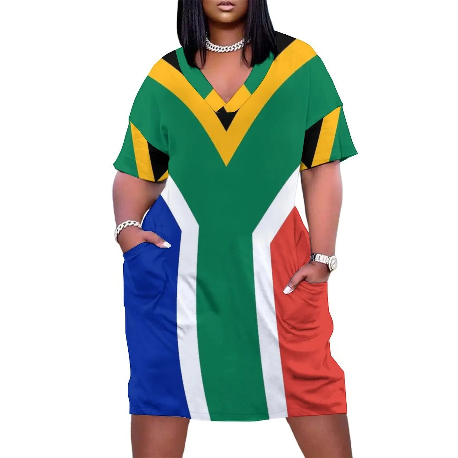 South African Flag Gifts, Masks, Stickers & Products (GF) Loose Pocket Dress dresses for women 2024 luxury designer party