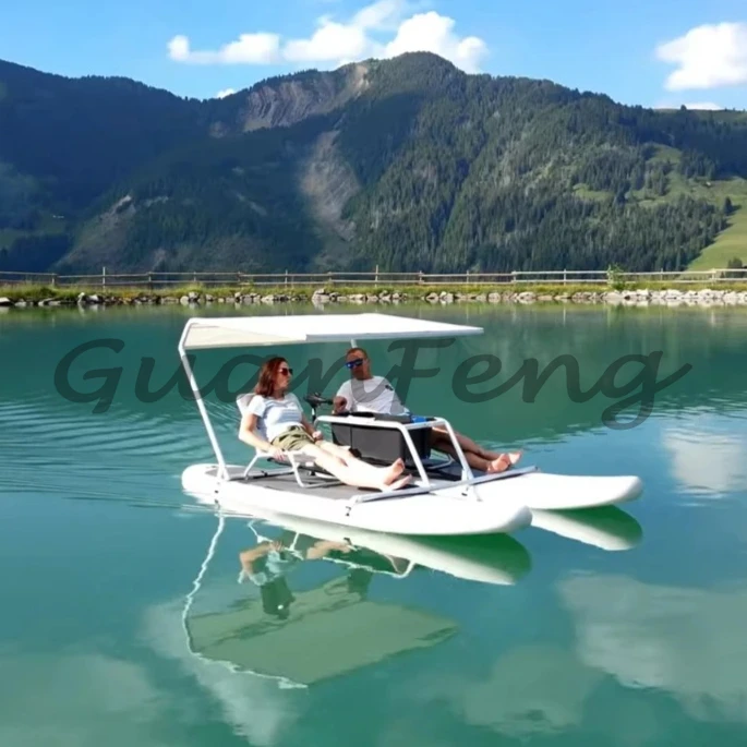 تجربة فاخرة لشخصين، أفضل قارب مجداف كهربائي صغير قابل للنفخ، لوح تزلج على الصيد من Catamaran